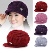 Simple Autumn And Winter Warm Hat Women's Fashion Hat Plush Atmosphere Color Knitted Wind Guard F2y7