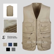 Rompi Pria Wanita Bahan Original Baby Canvas Premium / Bisa Costum Bordir Vest Cardinal Casual Korea