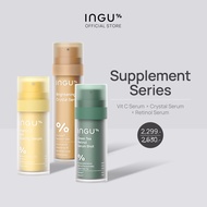 (Serum Set) INGU Vitamin C AOX Glowing Serum + Brightening Crystal Serum + Green Tea Retinol Serum
