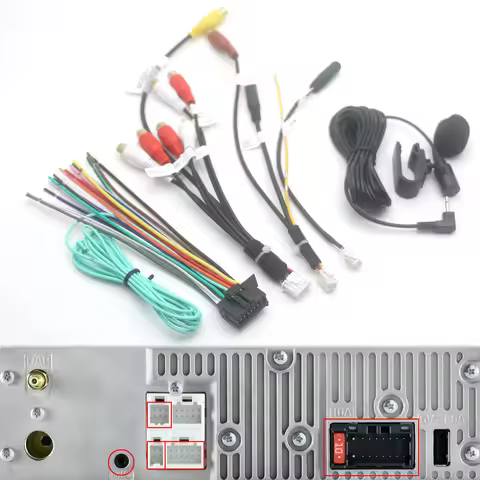 Car Radio Audio Sub Out Camera Video RCA Mic AUX In Cable Power Wire Harness for Pioneer DMH-160BT D