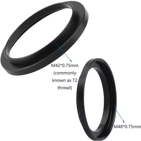 Male M42 to M48 Female Thread Metal Ring Conversion Adapter T2 External Thread - M48X0.75mm for Astr