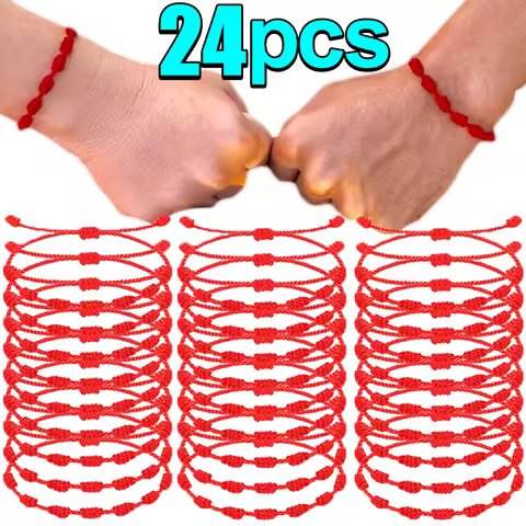 7 Knot Red String Bracelet For Couple Rope Braided Bracelets Protection Good Luck Amulet for Success