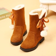 QYZ363ถุงเท้าฟรี] หญิงหิมะรองเท้ารองเท้า2021ฤดูหนาวใหม่หลอด Slip-On Warm เกาหลีสไตล์รองเท้าผ้าฝ้ายกำมะหยี่