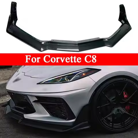 For Chevy corvette C8 Z06 2020-2023 Carbon Fiber Front lip Car Front Bumper Diverter Spoiler Diffuse