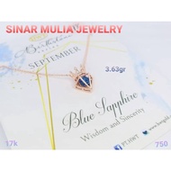 Birthstone SEPTEMBER Necklace BLUE Listing SERIES Real Gold