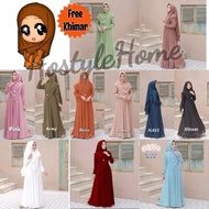 KHANSA - Baju Gamis Syari Busui Dress Ukuran S M L XL XXL XXXL 3XL 4XL Plus Free Hijab Khimar 2 Dua 