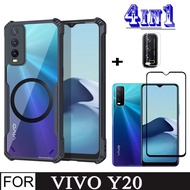 Vivo Y20 Case Magnetic Sticker Shockproof Phone Case for Vivo Y76 5G Y35 Y02S 4in1 Camera Lens Prote