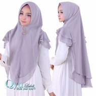 PROMO !!!!  NEWJilbab Instan Syari Kerudung Khimar Ceruti Hanum bintang Swarosky Hijab Instan Syari 