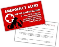 Pet Emergency Alert Cards 30pk 2x3.5” Wallet Size My Dog or Cat is Home Alone Vet Help My Pets Speci