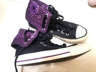 Women’s Black/purple converse all star chuck taylor high sneakers, emo