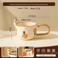 Cawan seramik kucing 3D, Straw 3D Cat Ceramic Mug, Three-Dimensional Little Cat Ceramic Mug 290ml Mi