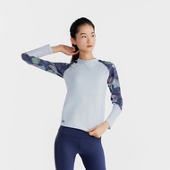ชุดว่ายน้ำสองชิ้นแขนยาว Decathlon สำหรับผู้หญิง ชุดว่ายน้ำชายหาด อบไหปลาร้า ฤดูร้อน 2023 คอกลม ไม่มี