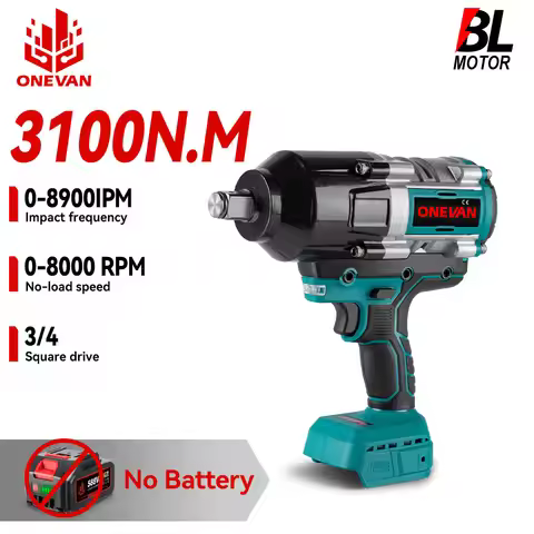 ONEVAN 2800W Power Brushless Electric Impact Wrench 3100N.M Cordless Wrench Suitable for Car Repair 