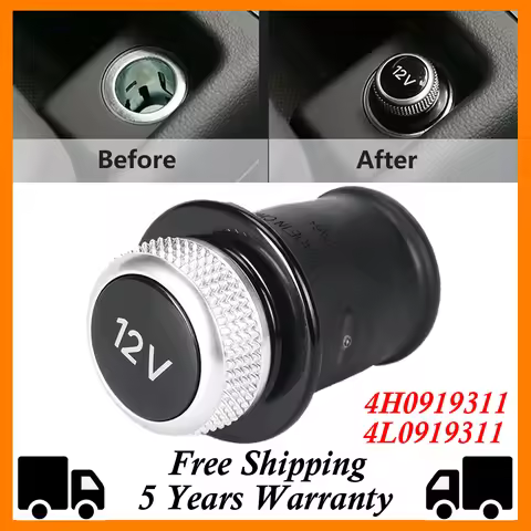 12V For Audi A3 A4 A5 A6L Q3 Q5 RS7 Car Cigarette Lighter Cover Chrome Plated Cigarette Lighter Plug