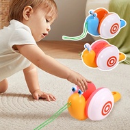 Pull String Cartoon Snail Car Toys / Baby Learn Crawl Suction Cup Rotation Toy / Early Education Toys for Children