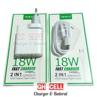 Charger Oppo A52 A92 A93 A53 A54 A55 A33 2020 Reno 4F Fast Charging 18W Type C Original