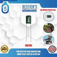 POLYESTER FILM CAPACITOR 100V 22nF 2A223J 0.022uF