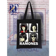 RAMONES Tote bag - Rock Band Totebag Zipper Rock Music Zipper Canvas Sling bag - Black Men CanvasWan