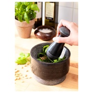 [Ready Stock] Ikea ÄDELSTEN Pestle and Mortar Lesung Batu - Marble Black