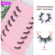 SHETZU Natural Full Lashes Pairs Strip False Lashes 3D Foxy Eyes Half Demi Wispy Series False Lashes