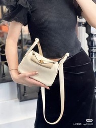 Hermes Mini Lindy 2  Nata 奶油白  金扣TC K stamp