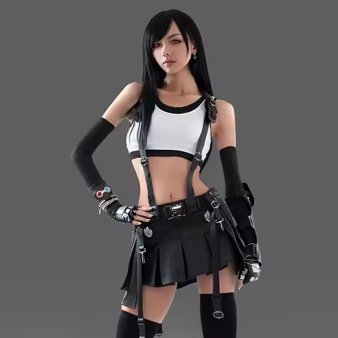 Game Final Fantasy 7 Remake Tifa Lockhart Cosplay Costume Battle Uniforms Halloween Party Role Play 