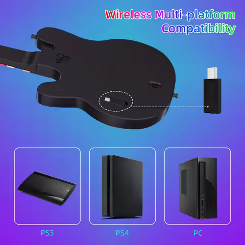 Wireless Guitar Controller Console Remote Joystick Wireless PC Guitar Controller for PS4 PS3 PC Guit