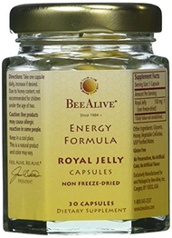 [USA]_BeeAlive Energy Formula Royal Jelly Gluten-Free Vegetarian Capsules - 3 Month Supply