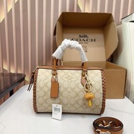 💎Coach Signature Mini Boston Braided Trim 波士頓 手袋 單肩包 斜孭袋