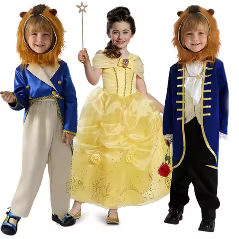 Beast Niños Halloween Costume Dress Up Yellow Dress Beauty Princess Beasts Costumes For Enfant