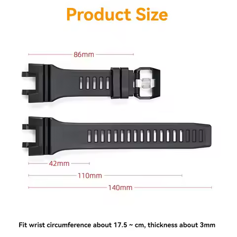 For Casio GBA-900 GBA900 GBA-900-1/4A/7 Series Black Warrior Waterproof Sport Silicone Rubber Watch 