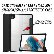 Samsung Galaxy Tab A8 10.5 Inch 2021 Clear Back Cover Flip Case Samsung TabA8 2021 10.5inch Smart Ca