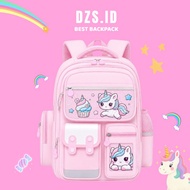 UNGU DZS.ID Unicorn Backpack for Kids in Pink and Purple Completebiru with Free Unicorn Design