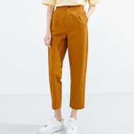 美特斯邦威（Meters Bonwe）休闲裤女宽松直筒春秋高腰裤子女显瘦纯棉长裤 棕色 165/68A/L