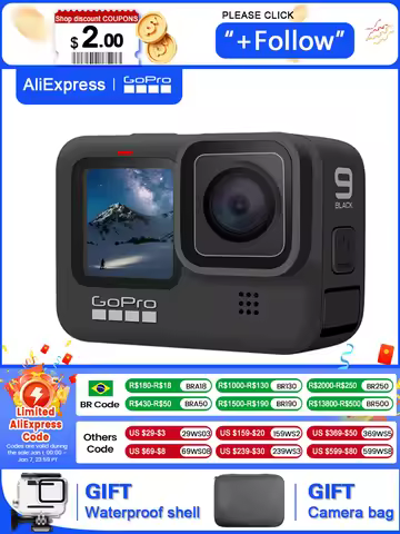 GoPro HERO 9 Black Action Camera 4K 5.2K Video 20MP with Color Front Screen Live Helmet Go Pro 9 Spo