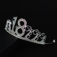 Number Birthday Crown Rhinestones 15 Years Old 18 Years Old Female Hair Comb Princess Crown Gift Cak