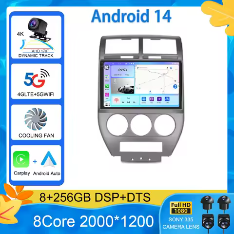 Android 15 For Dodge Caliber Jeep Compass 1 MK Patriot 2006 - 2010 Car Radio Multimedia player Navig