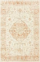 Loloi ll Rosette ROS-03 Ivory/Terracotta Oriental Area Rug 2'-6" x 9'-9"
