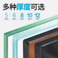 Tempered Glass Customized Table Top Glass Dining Table Table Table TV Cabinet Customized Desktop round Shaped   Household products