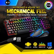 FIREWOLF FW200 FWK230 Rainbow LED mechanical feeling Gaming Keyboard And Mouse Combo Bundle Gaming K