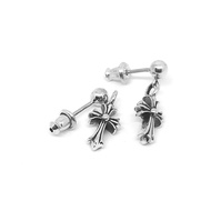 Chrome Hearts Sterling Silver 925 Jewelry Cross Earrings Baby Fat Small Drop Earring Code:CED033