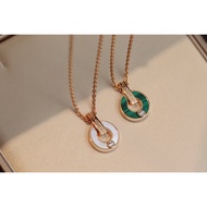 【Best quality】bv new 18k rose gold copper coin white Fritilliard necklace women classic simple luck 