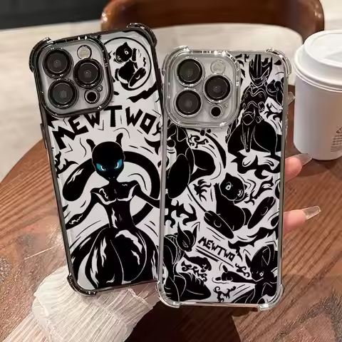 Pokemon Mewtwo Case for Apple iPhone 17 Pro Max Air XS XR 11 12 14 16 Plus 15 13 Soft Phone Cover