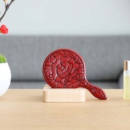 各地的著名工房 藤井漆工 姬手鏡 牡丹唐草