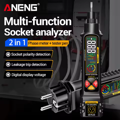 Circuit Breaker Finder Professional Socket Tester ANENG VD808 US/EU Plug Circuit Analyzers AC Voltag