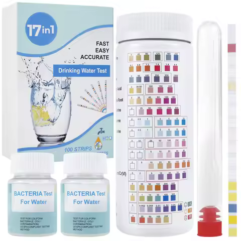 Water Testing Kits with Tube Accurate Water Quality Test Kit for Well and Tap Water 100 Strips 2 E. 