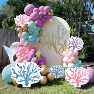 Mermaid Ocean Theme Backdrops KT Board Birthday Party Decoration Colorful Fish Tail Blue Purple Pink