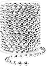 53 Feet Christmas Tree Silver Beads Garland, 8mm Faux Silver Pearl Beads Garland, Christmas Artifici