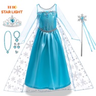Frozen Elsa Costume Girl Birthday Party Elsa Princess Dress Kids Halloween Frozen Elsa Costume Girl 