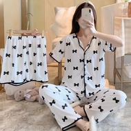 YOYO 3 in 1 Pajama Set Korean Sleepwear Set Comfy Breathable Lounge Wear C121
